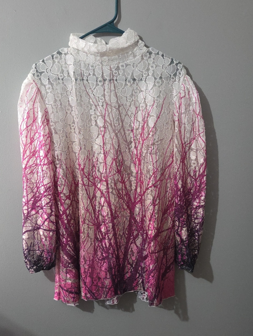 Costume- Lace Ombre Pink Branch Print